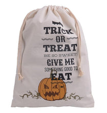 Load image into Gallery viewer, Cotton Canvas Halloween Sack Children favor Candy cloth Gift Bag Pumpkin Spider treat or trick Drawstring Bags Party Cosplay