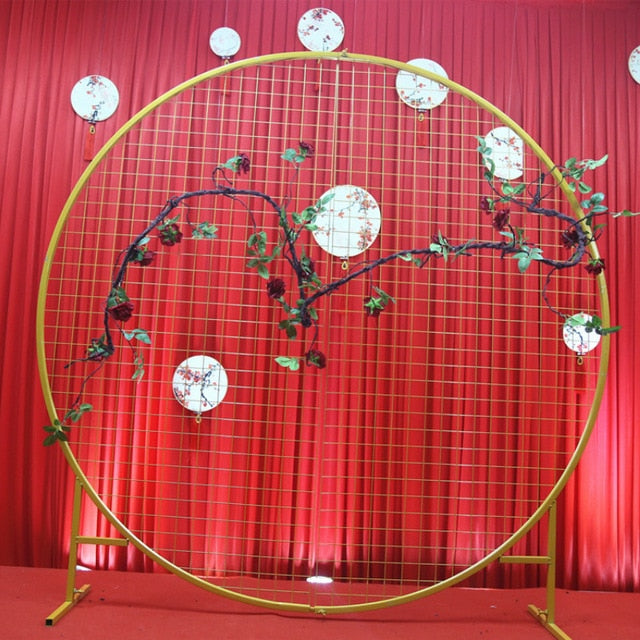 wedding decoration Iron circle mesh arch Ring wedding background mesh a wreath shelf for party & A ring frame for balloon