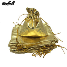 Load image into Gallery viewer, 1000 Pcs Silver Gold Jewelry Bags Metallic Foil Drawstring Pouches Gift Candy Bag Packing Wedding Party Supply 7x9cm 9x12cm
