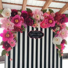 Load image into Gallery viewer, 2018 Customized 74PCS Giant CardStock &amp; Crepe Paper Flowers + 32pcs Leaves For Wedding &amp; Event Backdrop Decor Windows Display