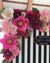 Load image into Gallery viewer, 2018 Customized 74PCS Giant CardStock &amp; Crepe Paper Flowers + 32pcs Leaves For Wedding &amp; Event Backdrop Decor Windows Display