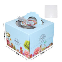 Load image into Gallery viewer, 100 set 6 inch cake box with window handle Kraft paper cheese cake box for kids Birthday wedding home Party Circus gift supplier