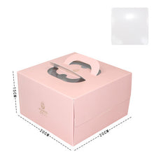 Load image into Gallery viewer, 100 set 6 inch cake box with window handle Kraft paper cheese cake box for kids Birthday wedding home Party Circus gift supplier