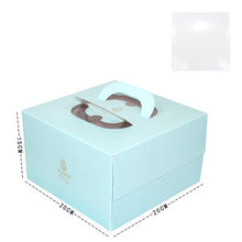 Load image into Gallery viewer, 100 set 6 inch cake box with window handle Kraft paper cheese cake box for kids Birthday wedding home Party Circus gift supplier