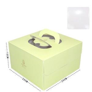 100 set 6 inch cake box with window handle Kraft paper cheese cake box for kids Birthday wedding home Party Circus gift supplier