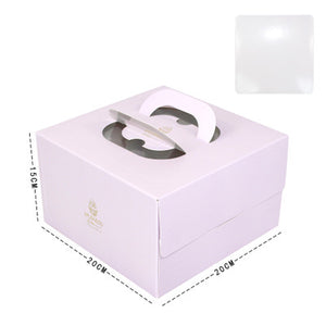100 set 6 inch cake box with window handle Kraft paper cheese cake box for kids Birthday wedding home Party Circus gift supplier