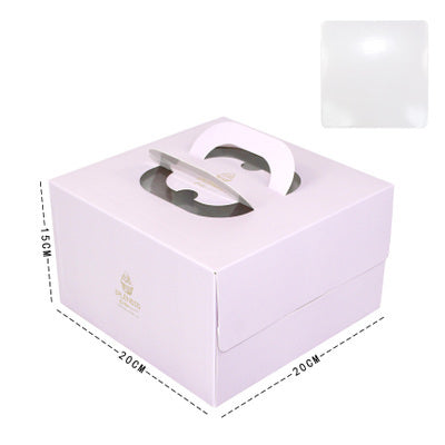 100 set 6 inch cake box with window handle Kraft paper cheese cake box for kids Birthday wedding home Party Circus gift supplier