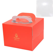 Load image into Gallery viewer, 100 set 6 inch cake box with window handle Kraft paper cheese cake box for kids Birthday wedding home Party Circus gift supplier