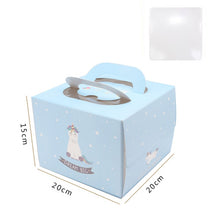 Load image into Gallery viewer, 100 set 6 inch cake box with window handle Kraft paper cheese cake box for kids Birthday wedding home Party Circus gift supplier