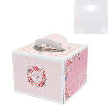 Load image into Gallery viewer, 100 set 6 inch cake box with window handle Kraft paper cheese cake box for kids Birthday wedding home Party Circus gift supplier