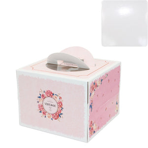 100 set 6 inch cake box with window handle Kraft paper cheese cake box for kids Birthday wedding home Party Circus gift supplier