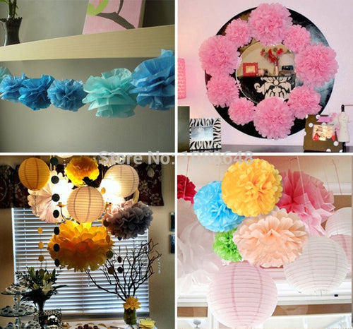 1000pcs paper flower ball 30cm(12 inch) Tissue paper pom poms  for Wedding Birthday party decoration Craft Paper Flowers