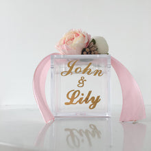 Load image into Gallery viewer, 24pcs lot Wedding favor custom logo unique diy bead flower Square personalized candy box gifts boxes for guest