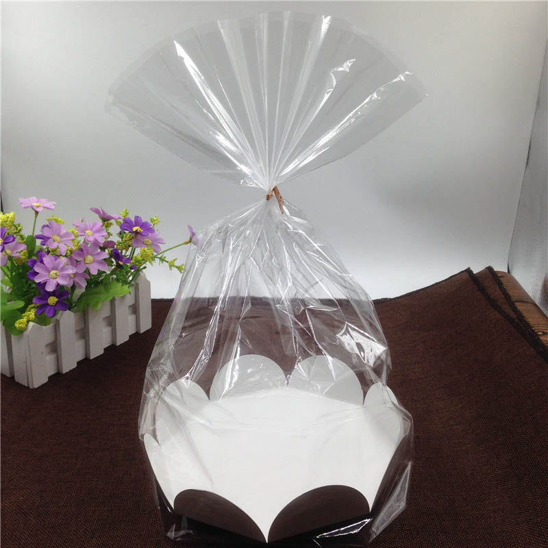 10 pcs Chiffon Cake packaging DIY baking bags cake paper box for Bakery  Cholocate candy food Packing Bag 6/8 inch