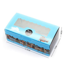 Load image into Gallery viewer, 500 pcs gift paper box with window for kids airplane fairy tale town kraft Paper box cake food packaging sweety candy cookies