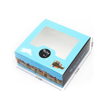 Load image into Gallery viewer, 500 pcs gift paper box with window for kids airplane fairy tale town kraft Paper box cake food packaging sweety candy cookies