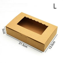 Load image into Gallery viewer, 500 PCS Kraft Paper Gift Box Brown Wedding Party Favors Handicrafts Cosmetics Box Window Cake Gift Packaging Box Candy Sweety