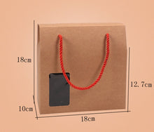 Load image into Gallery viewer, 100 Pcs 18x10x18cm Kraft Paper Box With Handle Windows Birthday Wedding Gift Box Candy  Packaging Bag Cookies Food Solid Color