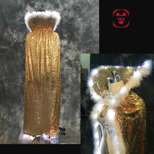 Load image into Gallery viewer, YES LED Sequin Luminescent Cloak Model Champion Queen Flash Cape Beauty Pageant Stage Walk Show  Bar Club Party Halloween Prop