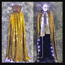 Load image into Gallery viewer, YES LED Sequin Luminescent Cloak Model Champion Queen Flash Cape Beauty Pageant Stage Walk Show  Bar Club Party Halloween Prop