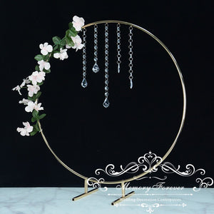 10PCS 66 cm Tall Floral Wreath Gold Flower Stand Wedding Hoop Centerpiece Round Decorative Vase Rustic Ring Display Rack