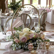 Load image into Gallery viewer, 2019 latest wedding centerpieces round flower stand metal flower vase gold rack for table decoration