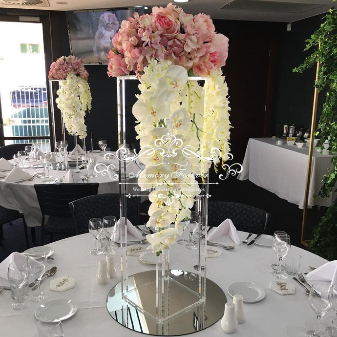 Bridal Table Decor Wedding Centerpiece Floral Stand Marriage Columns Clear Vase Engagement Bouquet Holder