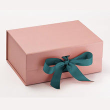 Load image into Gallery viewer, 500PCS/lot Custom Luxury Collapsible Hard Cardboard gift Packaging Paper box with silk ribbon Closure Printed logo Free shipping
