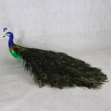 Load image into Gallery viewer, Imitation feather peacock window decoration household holiday decoration photo wedding model props drag tail peafowl
