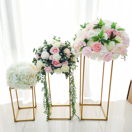 10 pcs /lot gold / white flower stand metal leadership wedding center flower stand home festival activities party decoration