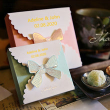 Load image into Gallery viewer, 60pcs Personalized Customizing candy box Western-style white cardboard bow neutral gift gilding box candy gift jewelry folding