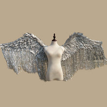 Load image into Gallery viewer, High quality Big size Beautiful silve Angel feather wings Fashion show photo shooting props gold wings EMS free shipping