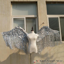 Load image into Gallery viewer, High quality Big size Beautiful silve Angel feather wings Fashion show photo shooting props gold wings EMS free shipping