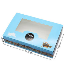 Load image into Gallery viewer, 500 pcs Paper box windows wedding party kids birthday 21.5x13.5x5cm cake kraft gift paper packaging food baking candy cookies