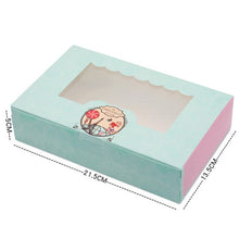 Load image into Gallery viewer, 500 pcs Paper box windows wedding party kids birthday 21.5x13.5x5cm cake kraft gift paper packaging food baking candy cookies