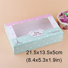 Load image into Gallery viewer, 500 pcs Paper box windows wedding party kids birthday 21.5x13.5x5cm cake kraft gift paper packaging food baking candy cookies