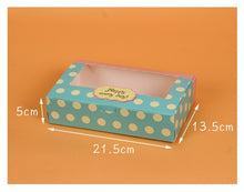 Load image into Gallery viewer, 500 pcs Paper box windows wedding party kids birthday 21.5x13.5x5cm cake kraft gift paper packaging food baking candy cookies