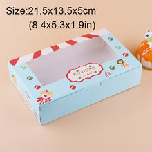 Load image into Gallery viewer, 500 pcs Paper box windows wedding party kids birthday 21.5x13.5x5cm cake kraft gift paper packaging food baking candy cookies