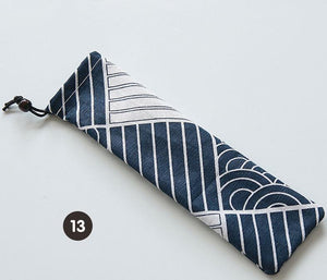 1000pcs Japanese Style Portable Tableware Storage Bag Canvas Drawstring Travel Carrying Case For Straw Cutlery Spoon SN1373