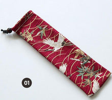 Load image into Gallery viewer, 1000pcs Japanese Style Portable Tableware Storage Bag Canvas Drawstring Travel Carrying Case For Straw Cutlery Spoon SN1373