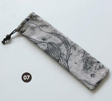Load image into Gallery viewer, 1000pcs Japanese Style Portable Tableware Storage Bag Canvas Drawstring Travel Carrying Case For Straw Cutlery Spoon SN1373