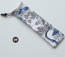 Load image into Gallery viewer, 1000pcs Japanese Style Portable Tableware Storage Bag Canvas Drawstring Travel Carrying Case For Straw Cutlery Spoon SN1373