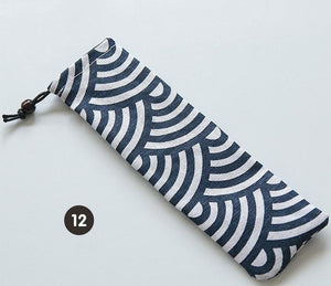 1000pcs Japanese Style Portable Tableware Storage Bag Canvas Drawstring Travel Carrying Case For Straw Cutlery Spoon SN1373