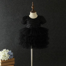 Load image into Gallery viewer, Toddler Girls Checked Sequins Dress for Kids Baby 1st Birthday Party Tutu Dress Solid Princess Vestido Beautiful Xmas Dress