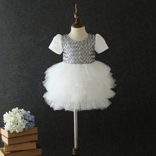 Load image into Gallery viewer, Toddler Girls Checked Sequins Dress for Kids Baby 1st Birthday Party Tutu Dress Solid Princess Vestido Beautiful Xmas Dress