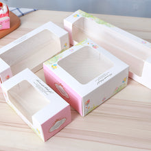 Load image into Gallery viewer, 500pcs cupcake paper box with window Pink paper Gift box cake Packaging For Wedding home party muffin packaging cookies supplies