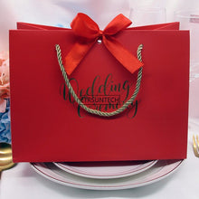 Load image into Gallery viewer, 100pcs High-quality gifts Bow gift bag Portable paper bag Wedding supplies Tote bag wrapping paper bags with handle