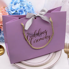 Load image into Gallery viewer, 100pcs High-quality gifts Bow gift bag Portable paper bag Wedding supplies Tote bag wrapping paper bags with handle