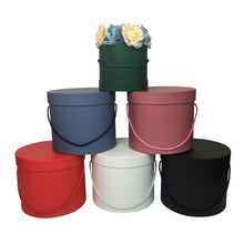 Load image into Gallery viewer, Wholesale 18 Sets 3 Pcs A Set Solid Big Flower Barrel Round Paperboard Boxes With Lid Wedding Favors  Bucket Gift Packaging