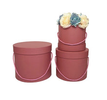 Load image into Gallery viewer, Wholesale 18 Sets 3 Pcs A Set Solid Big Flower Barrel Round Paperboard Boxes With Lid Wedding Favors  Bucket Gift Packaging
